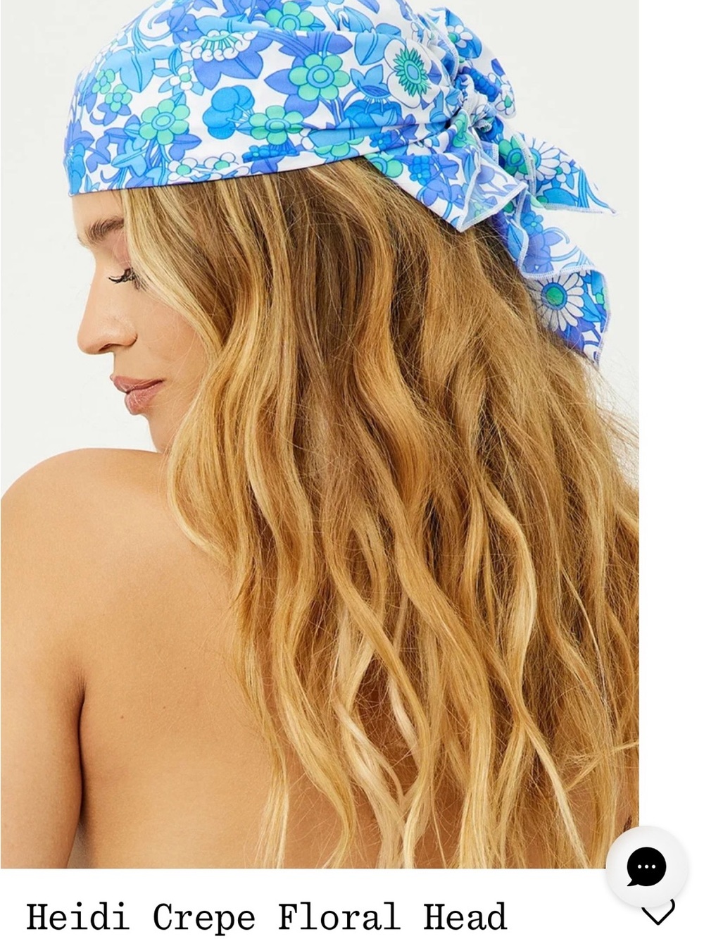 Frankie's Bikinis Blue Floral Headscarf